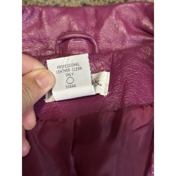 CHADWICKS Fuchsia Leather Jacket Blazer 2-Button Preppy Classic Academia 14 - Picture 4 of 11